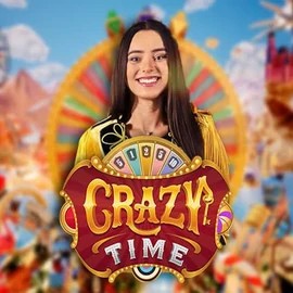 Crazy Time online game logo by Evolution on herospincasino.eu