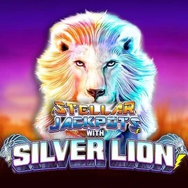 Stellar Jackpots with Silver Lion slot logo by Lightning Box Game at Herospin Casino